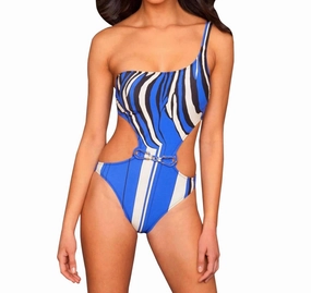 One Shoulder Monokini One Piece Swimsuit In Maasai