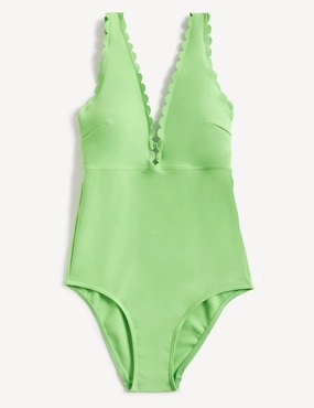 Padded Scallop Plunge Swimsuit