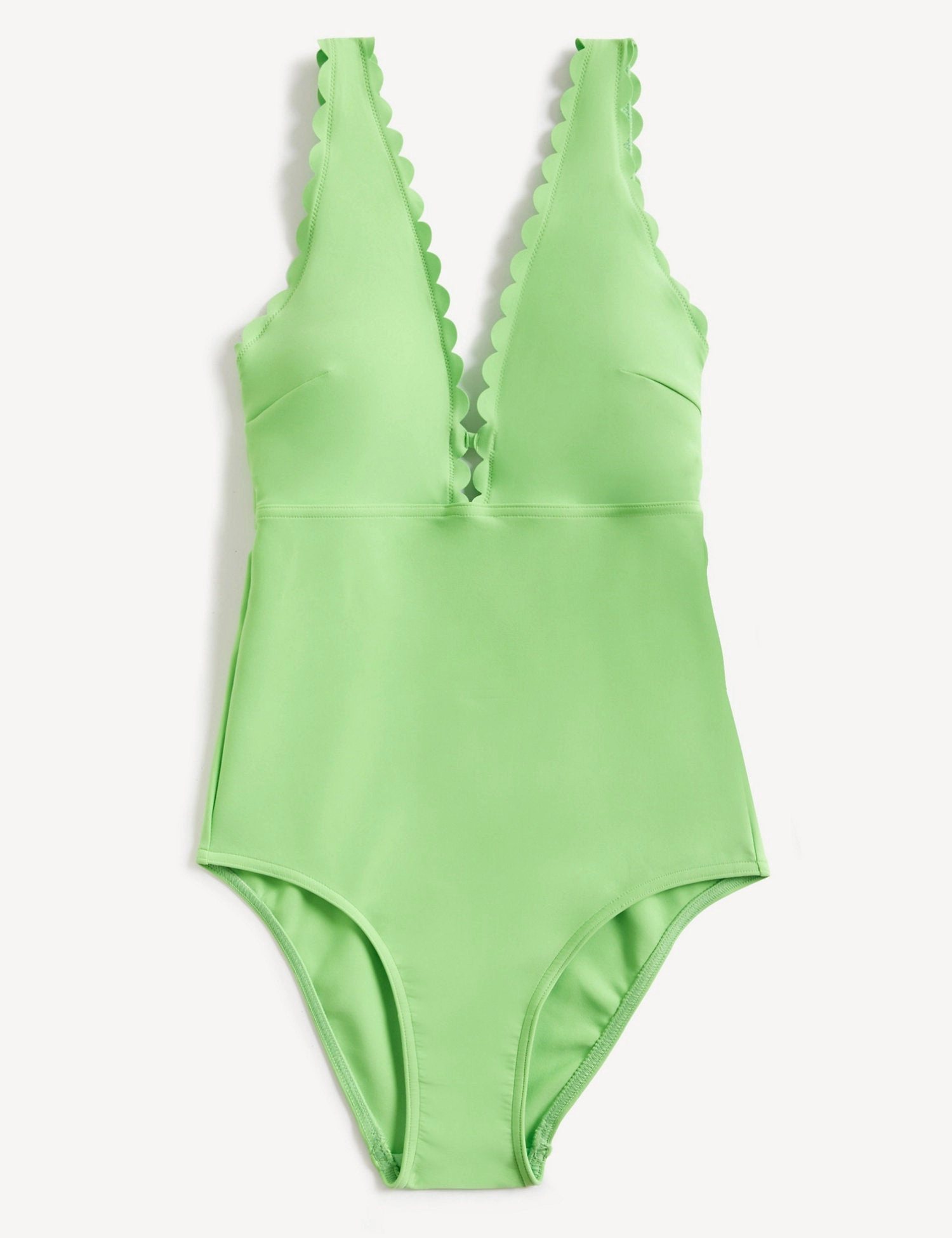 Padded Scallop Plunge Swimsuit