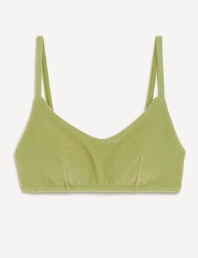 Padded Sparkle V-Neck Bikini Top