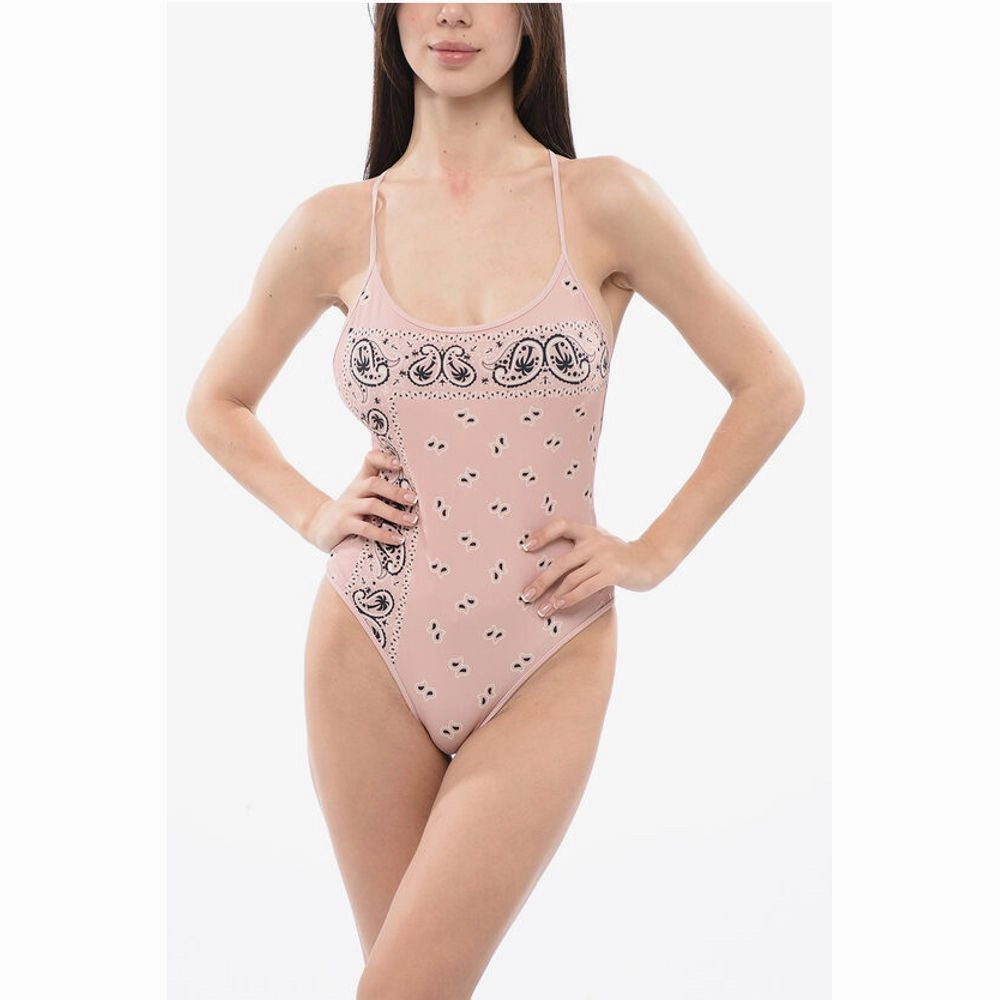 Palm Angels Pailsey One-piece Swimsuit with Criss-cross Women's Back