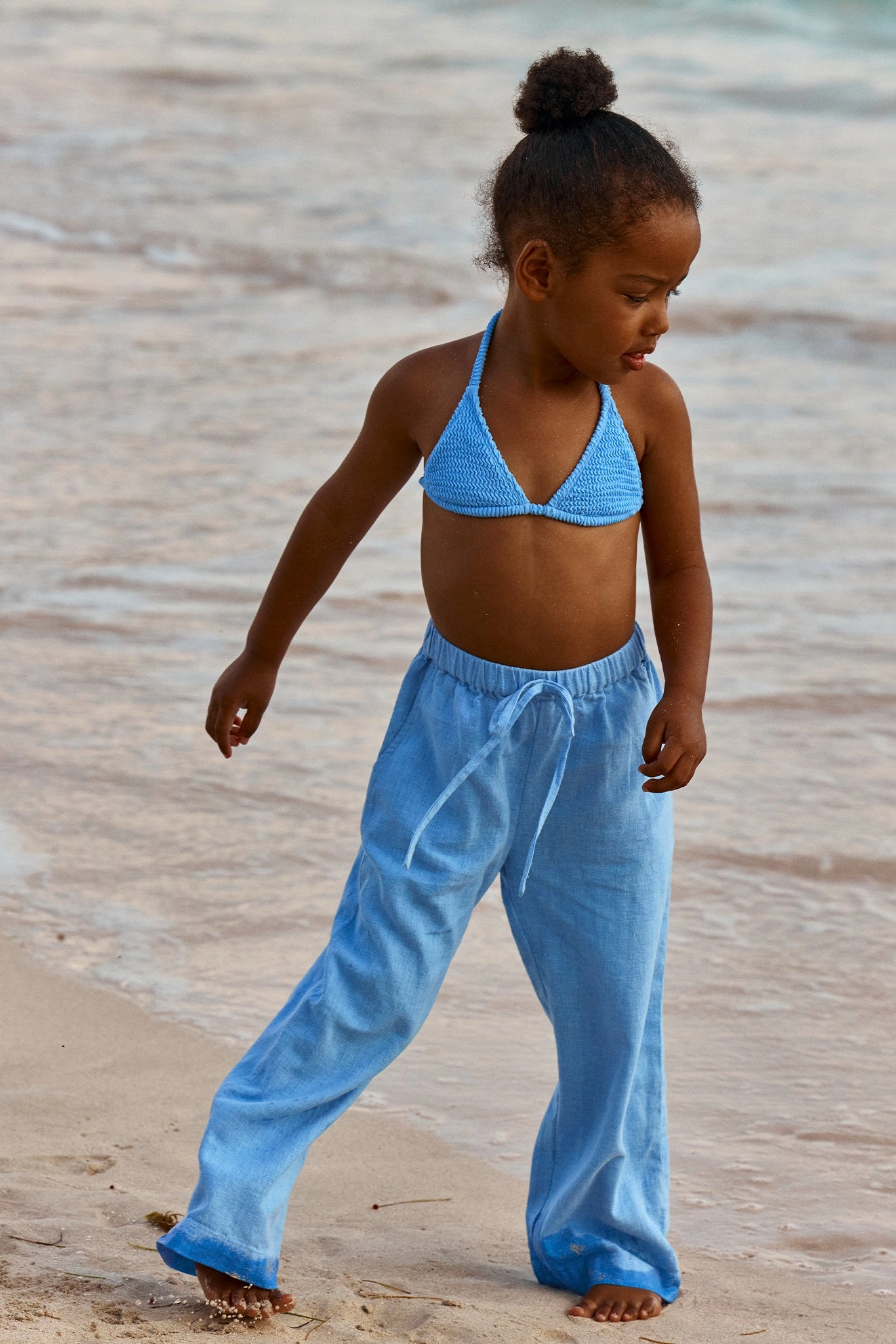 Palma Top & Seychelles Bottom Set - Azure Crinkle