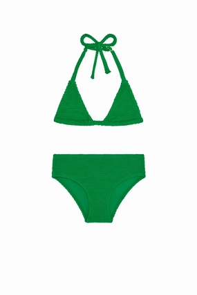Palma Top & Seychelles Bottom Set - Palm Green Crinkle