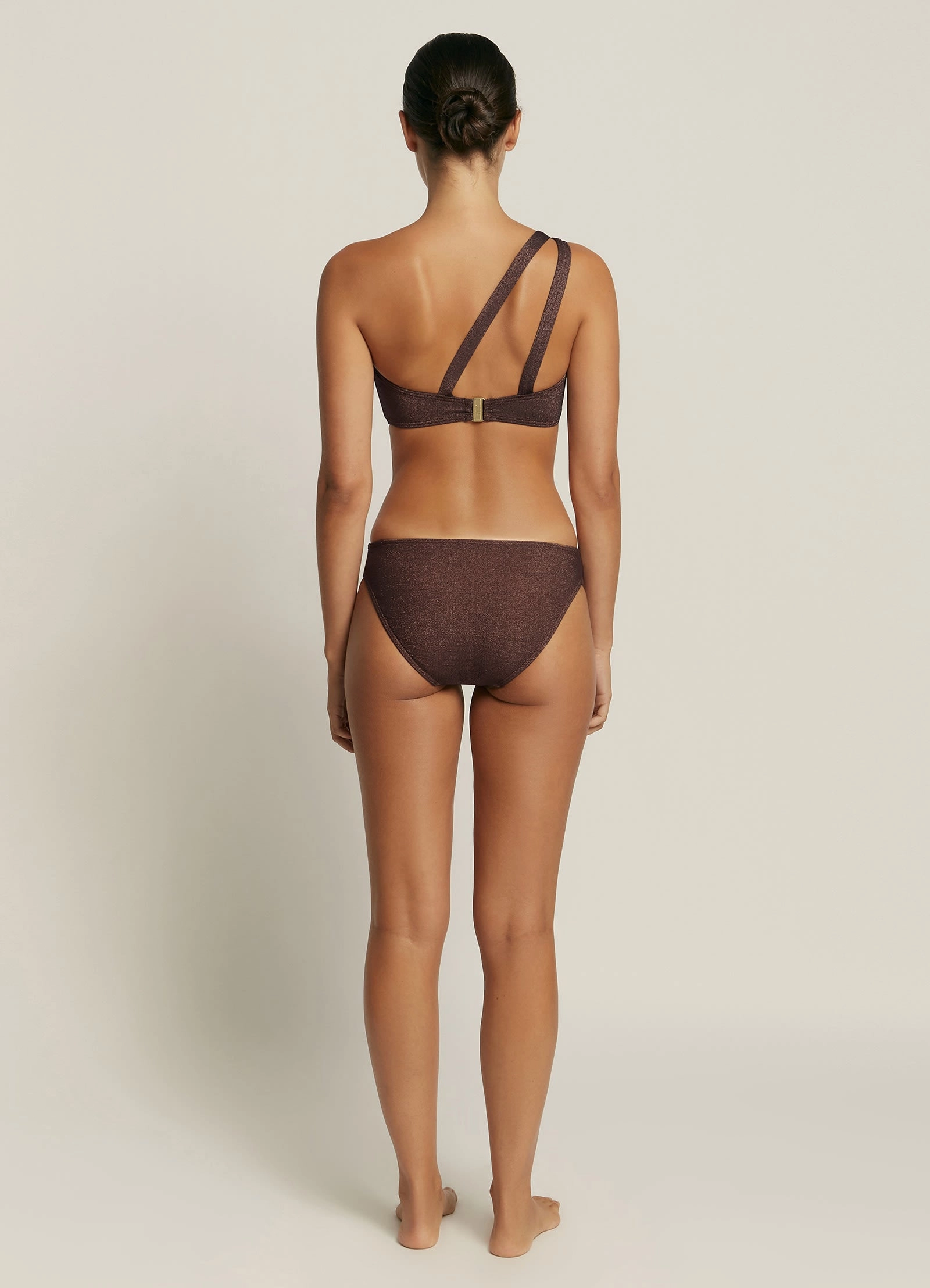 Paloma One Shoulder Top - Black/Copper