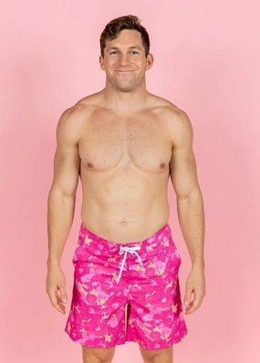 Pink Blooms | Men's Swim Trunks