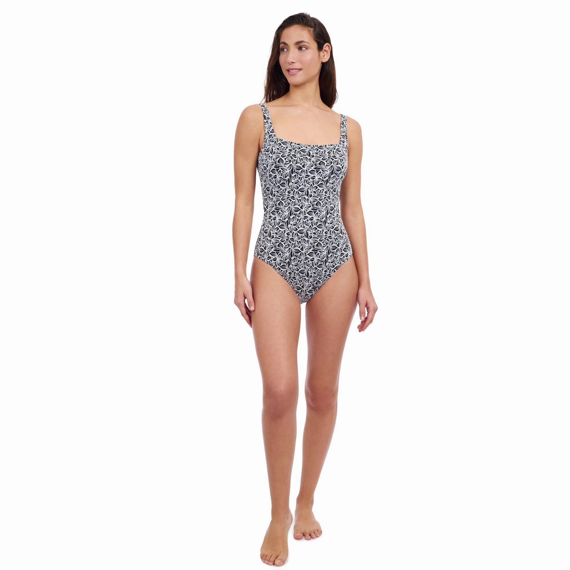 Plumeria Underwire Square Neck One Piece
