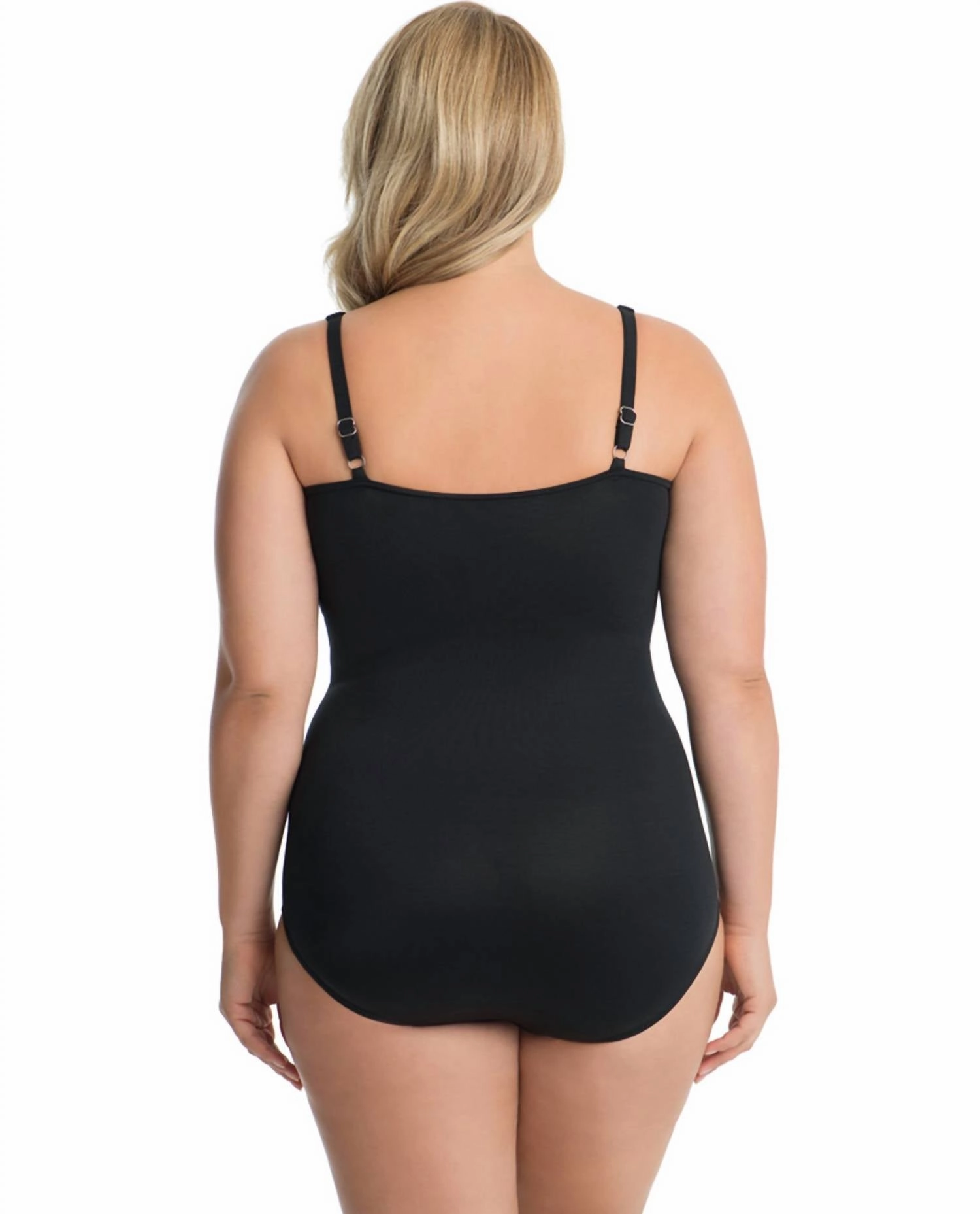Plus Size Sanibel Surplice One Piece Swimsuit In Black