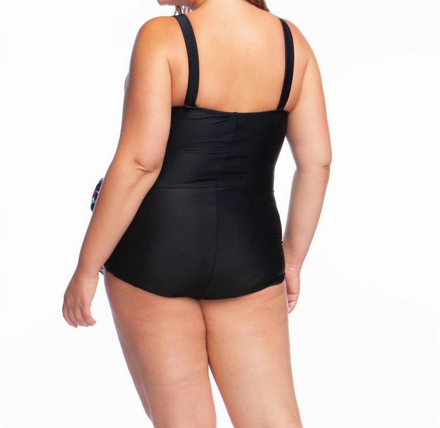 Plus Size Sarong One Piece Swimsuit In In Full Bloom