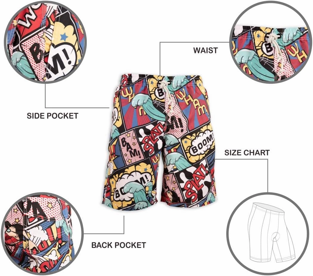 PREFER TO LIFE Men's Board Shorts, Quick Dry Swimwear Beach Holiday Party Bermuda Swim Big Pants 