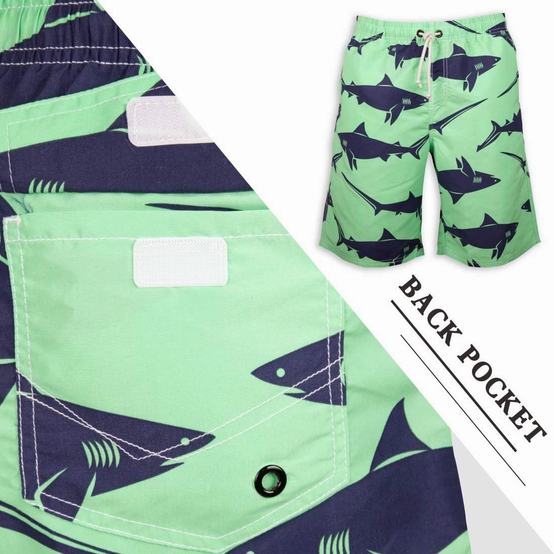 PREFER TO LIFE Men's Board Shorts, Quick Dry Swimwear Beach Holiday Party Bermuda Swim Big Pants 