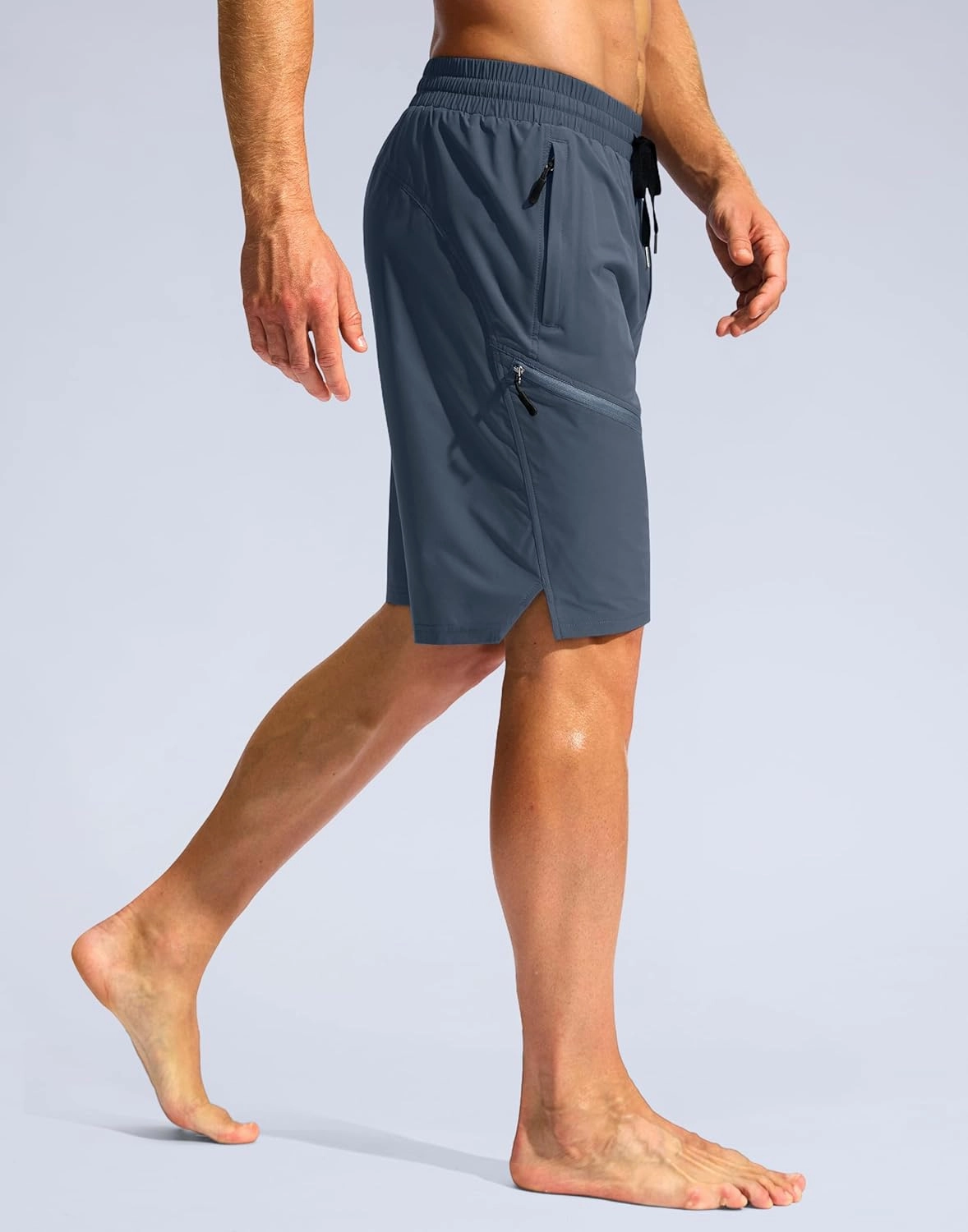 Pudolla Men's Swim Trunks with Compression Liner Quick Dry 9" Board Shorts Bathing Suit with 3 Zipper Pockets