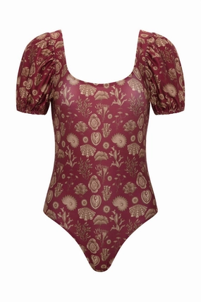 Puglia One Piece In Corals Burgundy