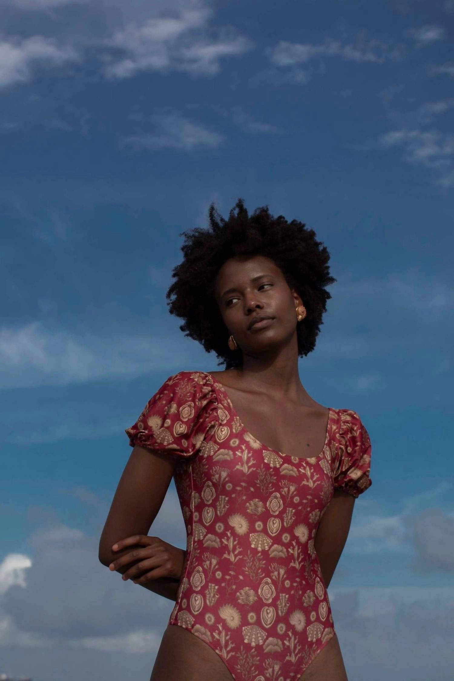 Puglia One Piece In Corals Burgundy