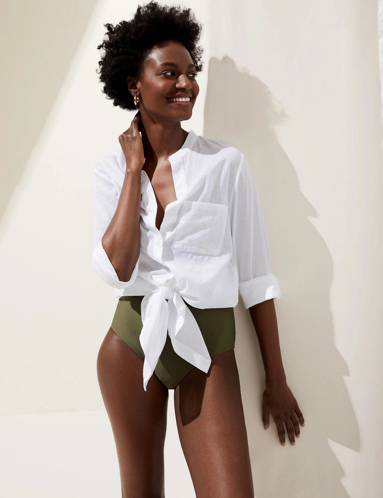 Pure Cotton Longline Beach Cover Up Shirt