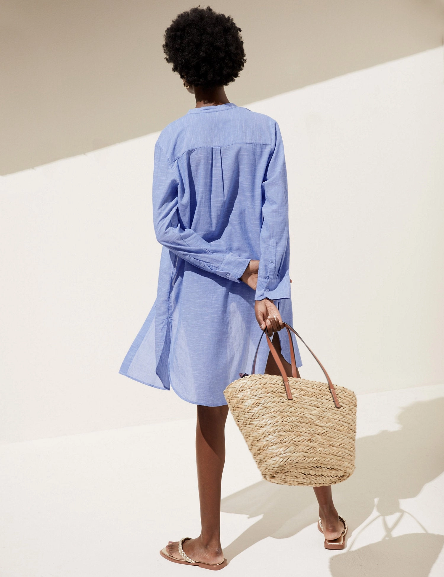 Pure Cotton Longline Beach Cover Up Shirt