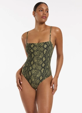 Python Minimal Tank One Piece - Olive