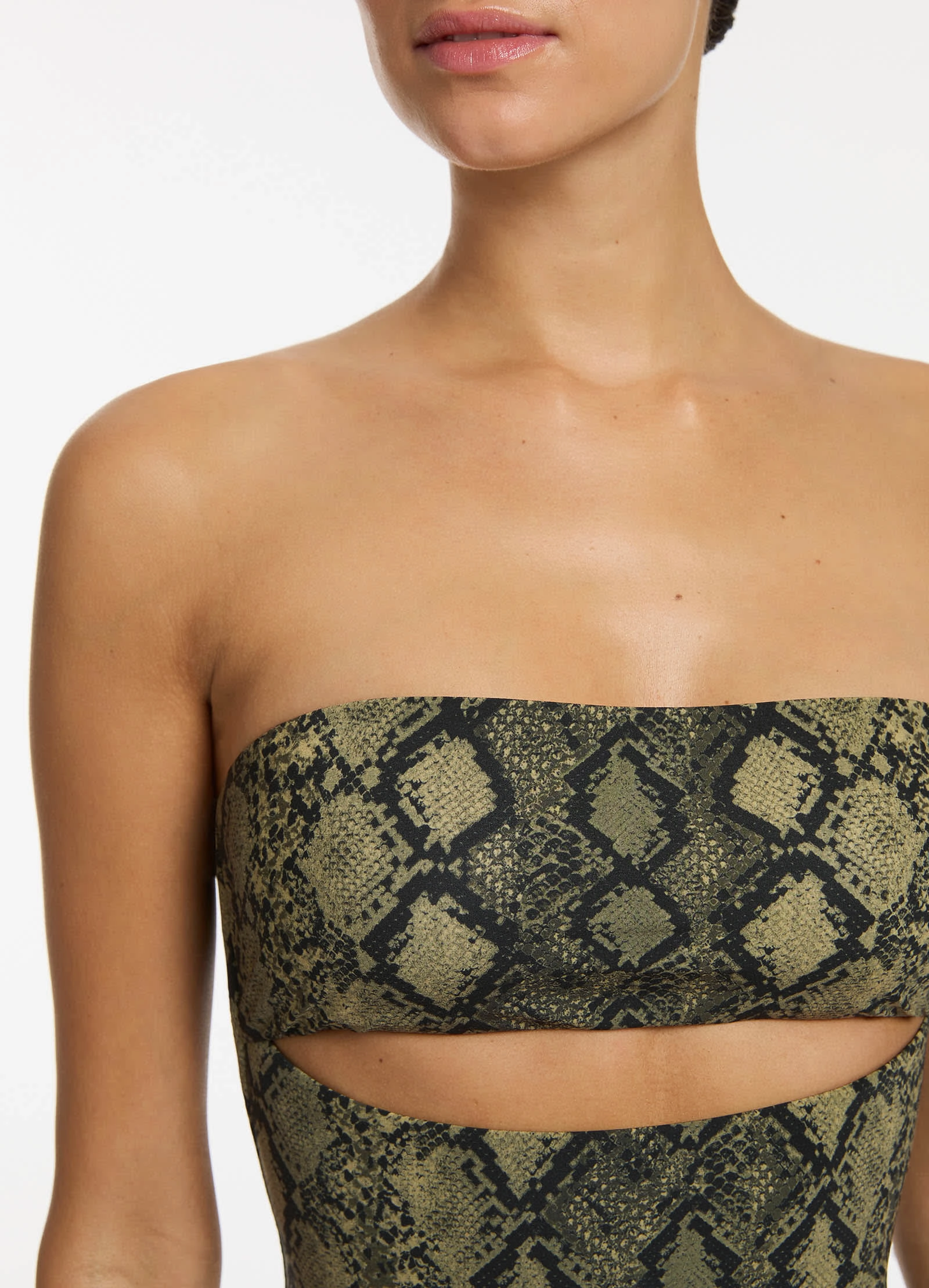 Python Splice Bandeau One Piece - Olive