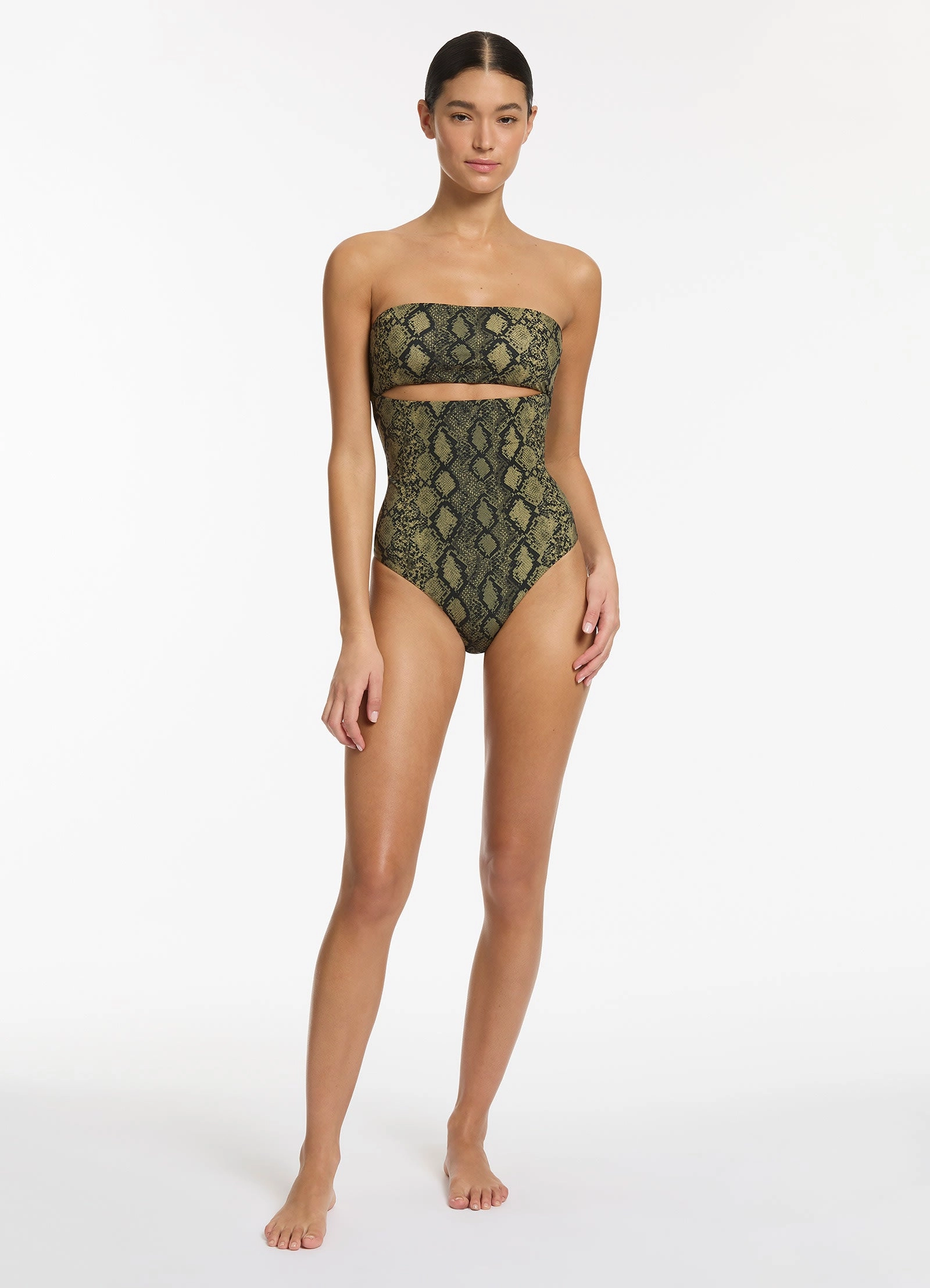 Python Splice Bandeau One Piece - Olive
