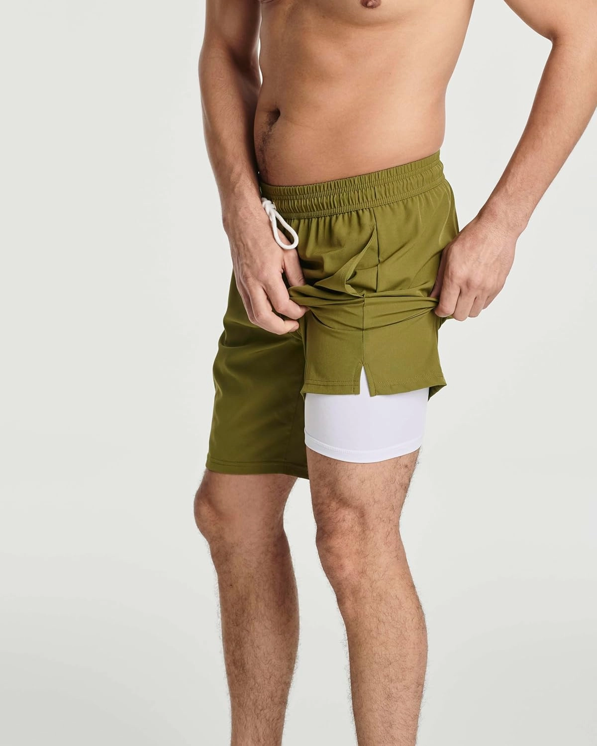 Real Essentials 3 Pack: Men's 9" Inch 2 in 1 Board Shorts with Compression Liner - Bathing Suit with Back Flap Pocket