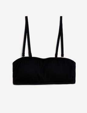 Ribbed Padded Square Neck Bikini Top