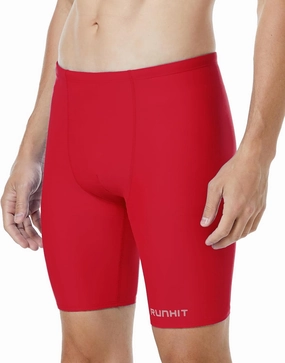 Runhit Men's Swim Jammers Competitive Swim Racing Team Swimsuit Quick Dry Athletic Swimming Shorts UPF 50 