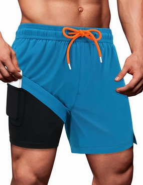 Sarfel Mens Swim Trunks 5 Inch Mens Bathing Suit with Compression Liner Men's Board Shorts Men's Swimwear Quick Dry Swimsuit