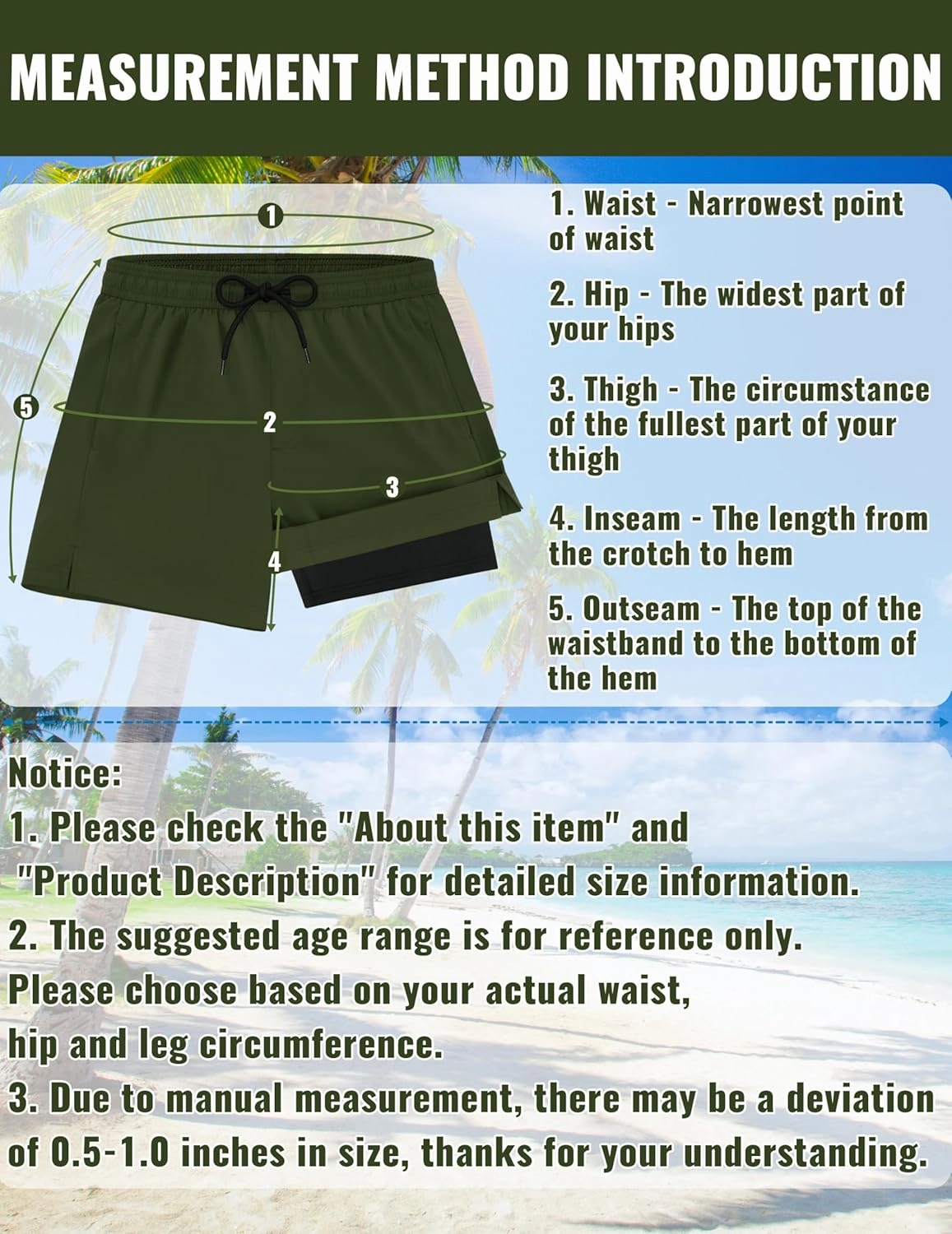 Sarfel Mens Swim Trunks 5 Inch Mens Bathing Suit with Compression Liner Men's Board Shorts Men's Swimwear Quick Dry Swimsuit