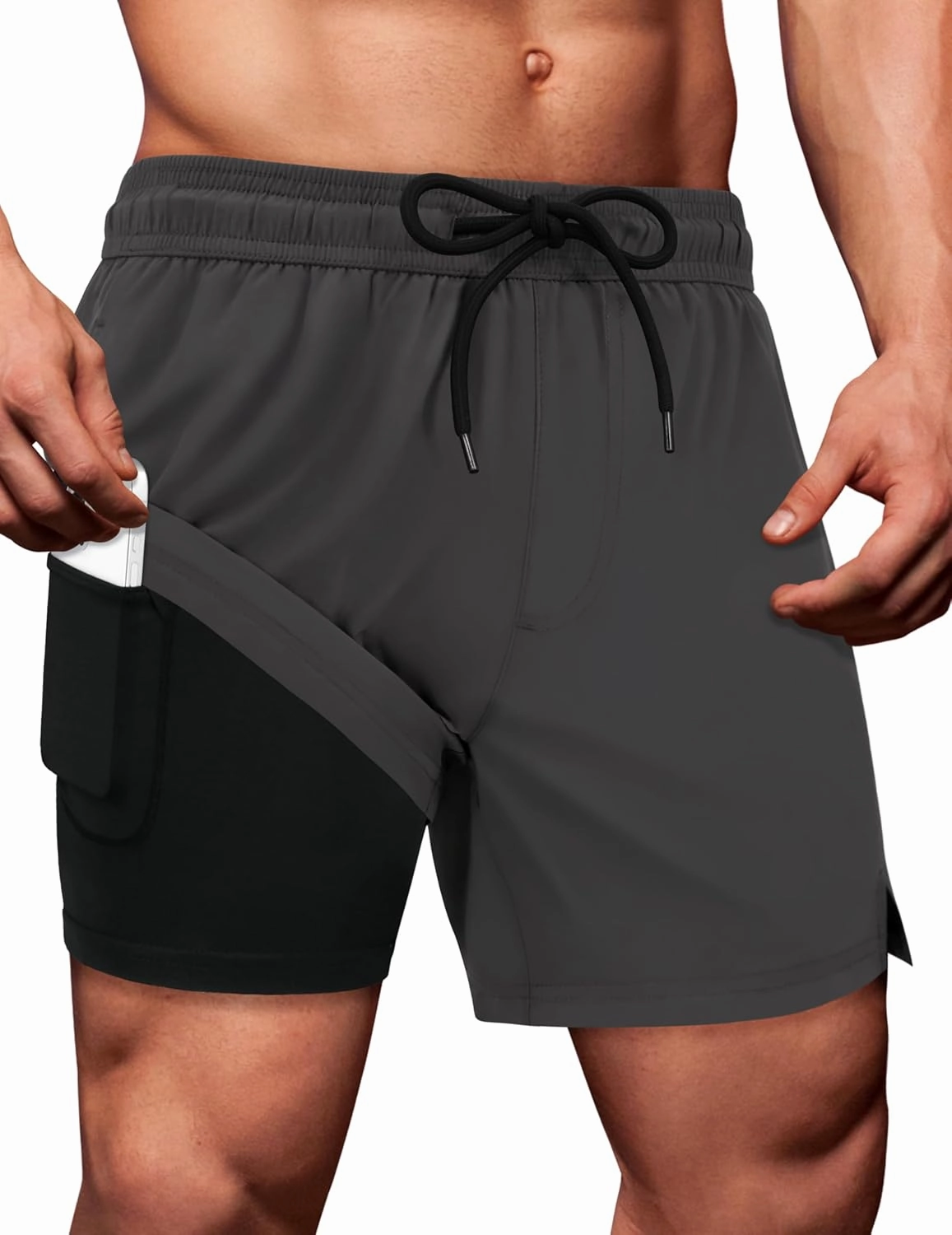 Sarfel Mens Swim Trunks 5 Inch Mens Bathing Suit with Compression Liner Men's Board Shorts Men's Swimwear Quick Dry Swimsuit