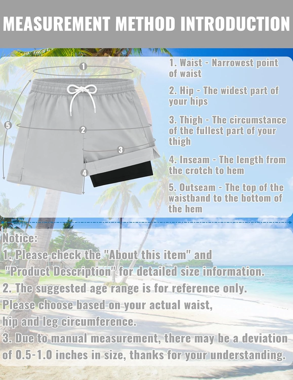 Sarfel Mens Swim Trunks 5 Inch Mens Bathing Suit with Compression Liner Men's Board Shorts Men's Swimwear Quick Dry Swimsuit