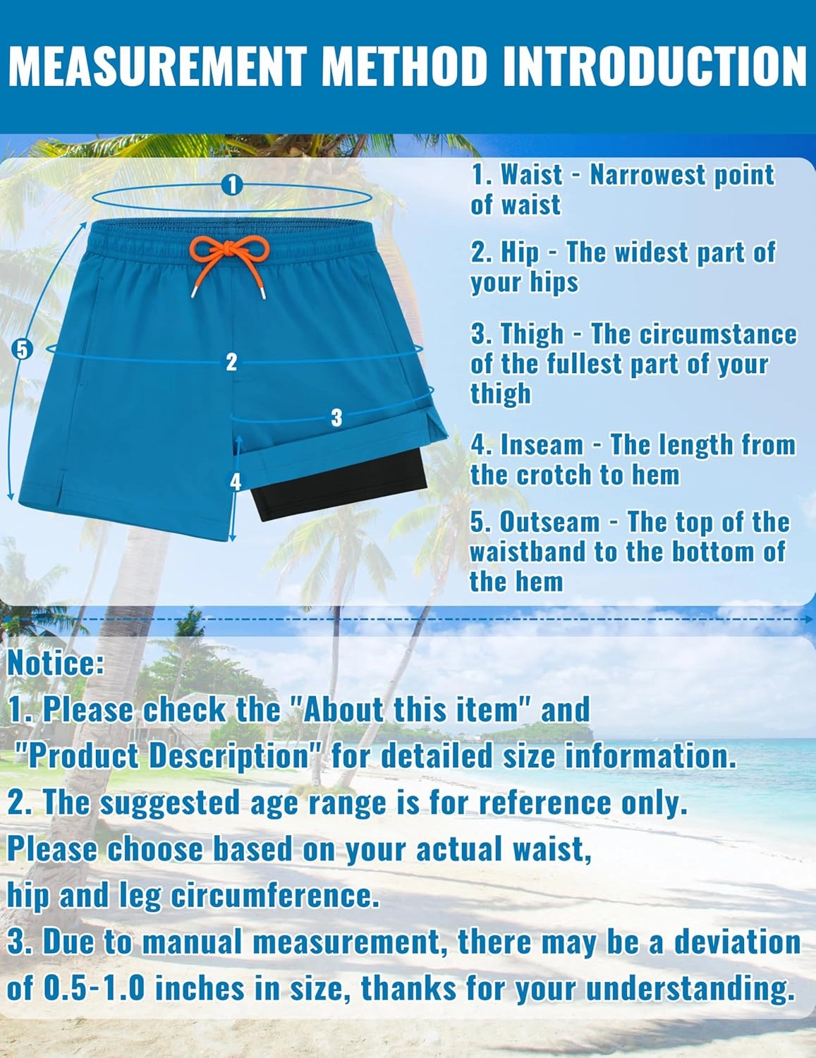 Sarfel Mens Swim Trunks 5 Inch Mens Bathing Suit with Compression Liner Men's Board Shorts Men's Swimwear Quick Dry Swimsuit