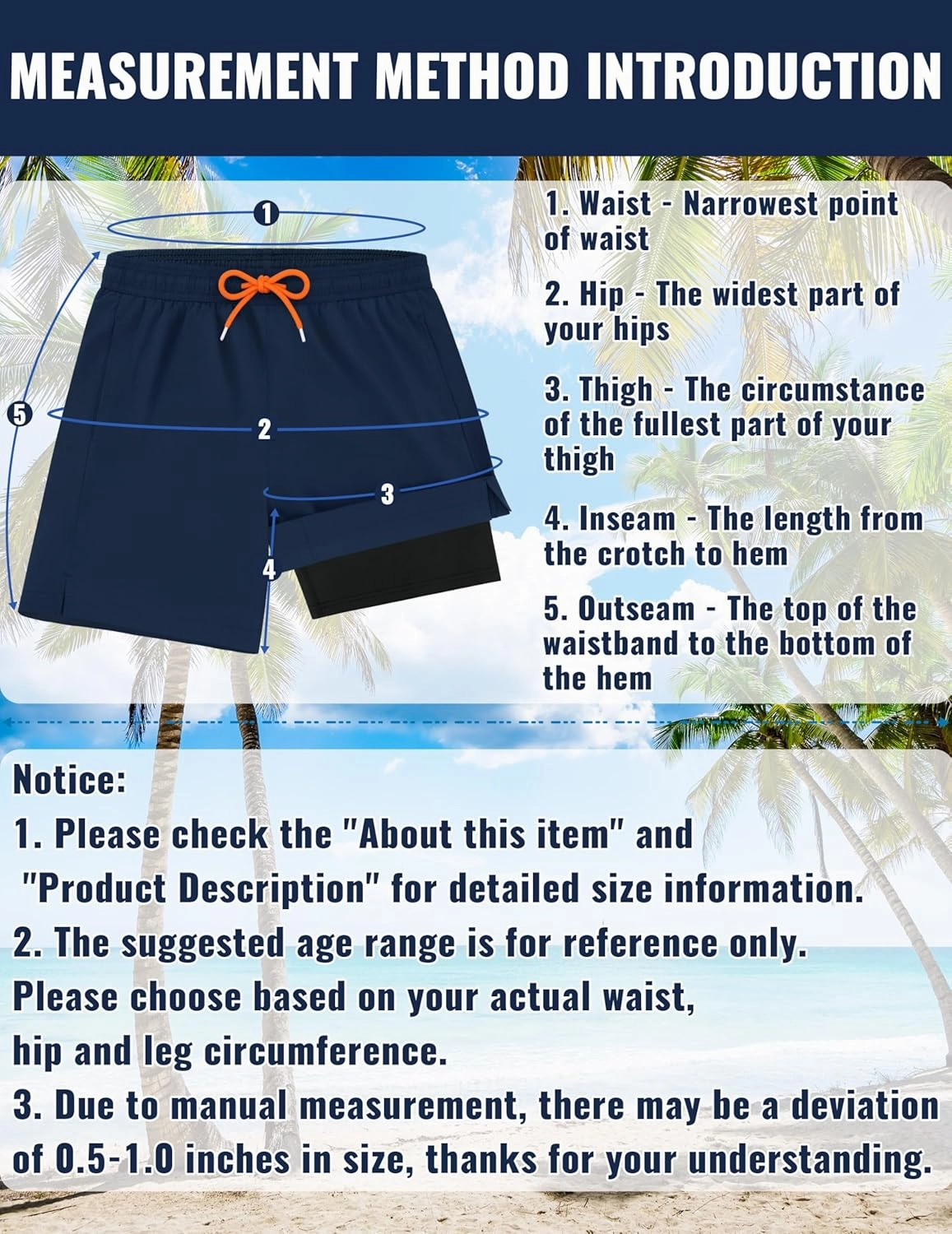 Sarfel Mens Swim Trunks with Compression Liner Mens Bathing Suit 7 Inch Inseam Quick Drying Men's Board Shorts Men's Swimwear