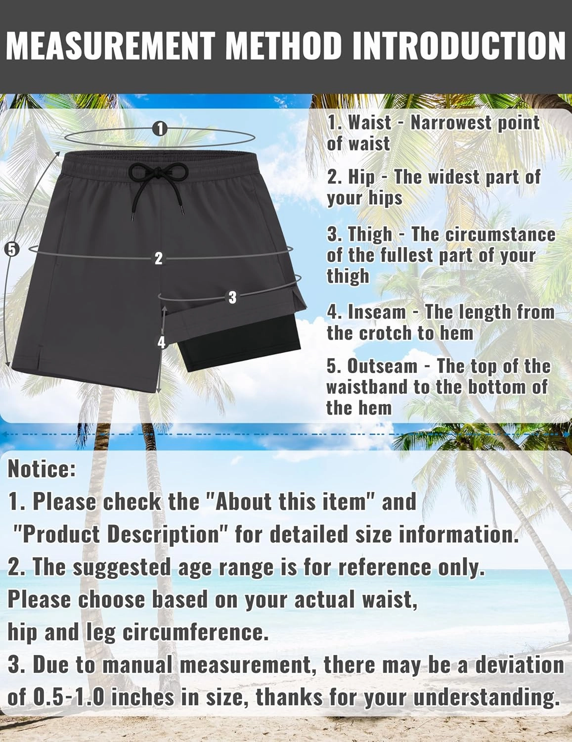 Sarfel Mens Swim Trunks with Compression Liner Mens Bathing Suit 7 Inch Inseam Quick Drying Men's Board Shorts Men's Swimwear