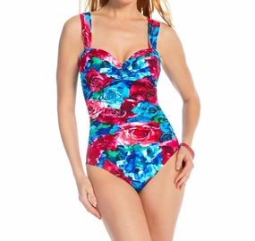 Saxon Underwire One Piece Swimsuit In Rose