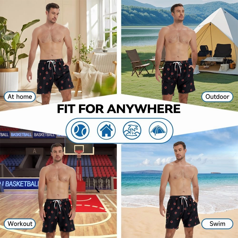Scotamalone Mens Swim Trunks Swimming Shorts Swimwear Bathing Suits Quick Dry 7 Inch with Mesh Lining