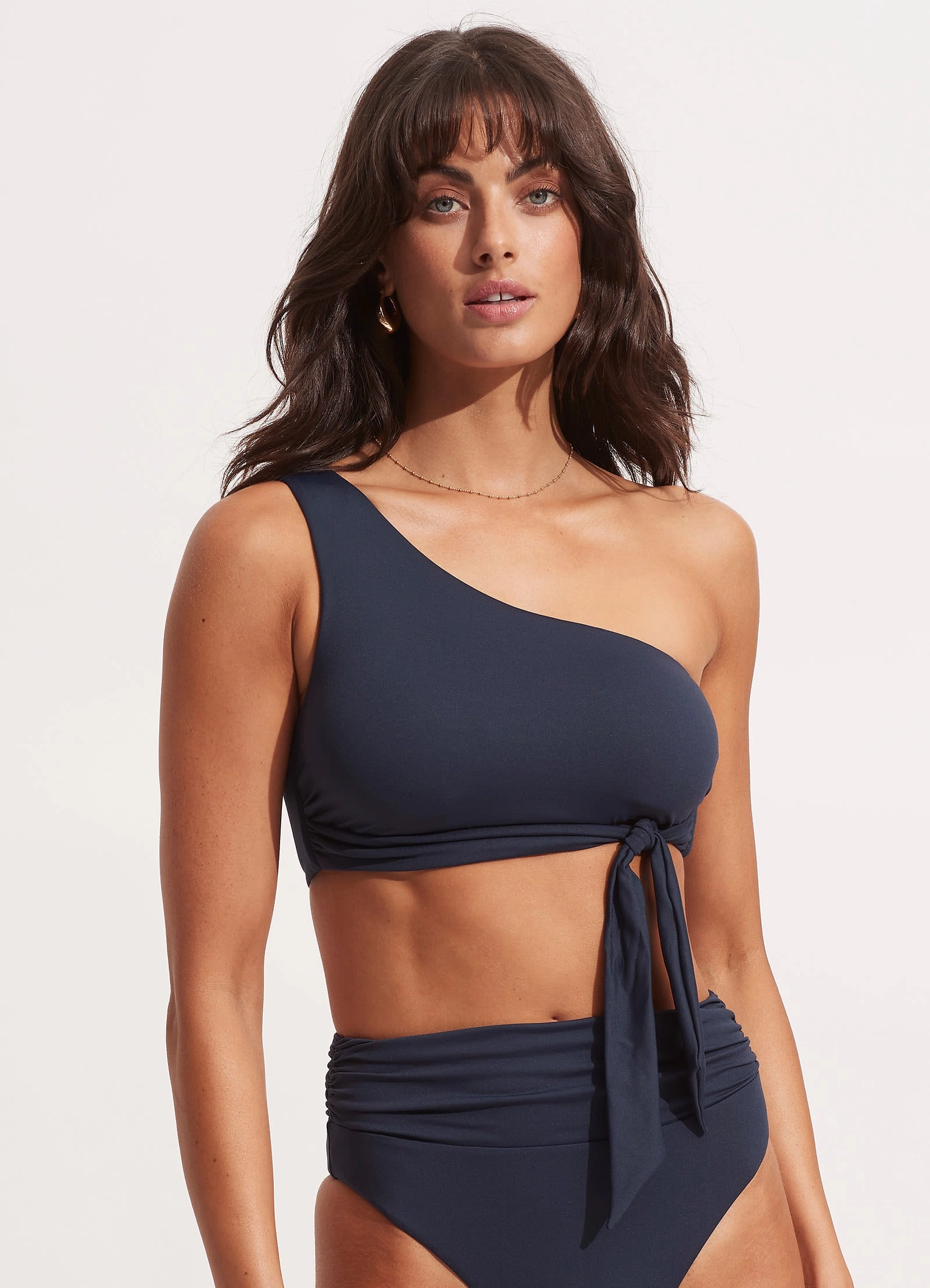 Seafolly Collective One Shoulder Top - True Navy