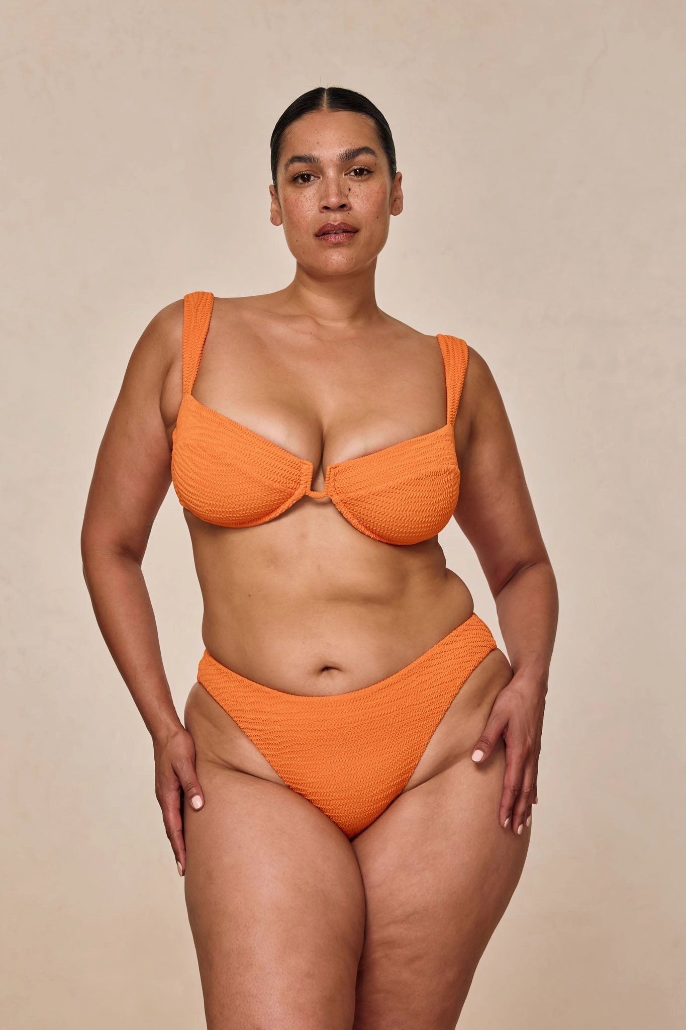 Seychelles Bottom - Tangerine Crinkle (Modest Coverage)