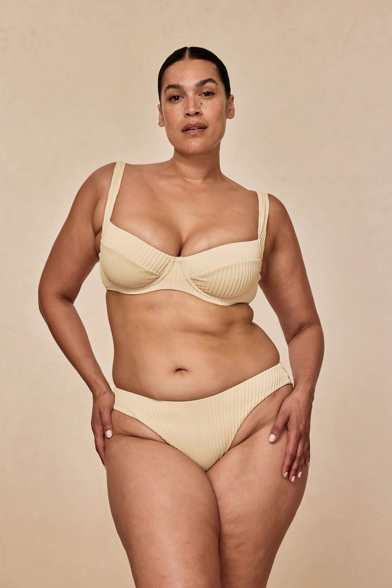 Seychelles Bottom - Vanilla Matte Rib (Modest Coverage)