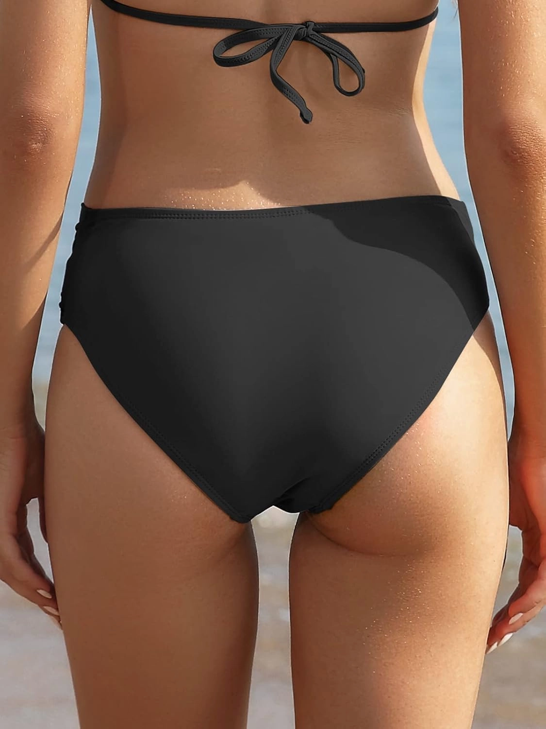 SHEKINI Women's Bikini Bottom Twist Front Cheeky Swimsuit Ruched Bathing Suit Bottoms