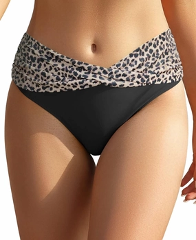 SHEKINI Women's Bikini Bottom Twist Front Cheeky Swimsuit Ruched Bathing Suit Bottoms