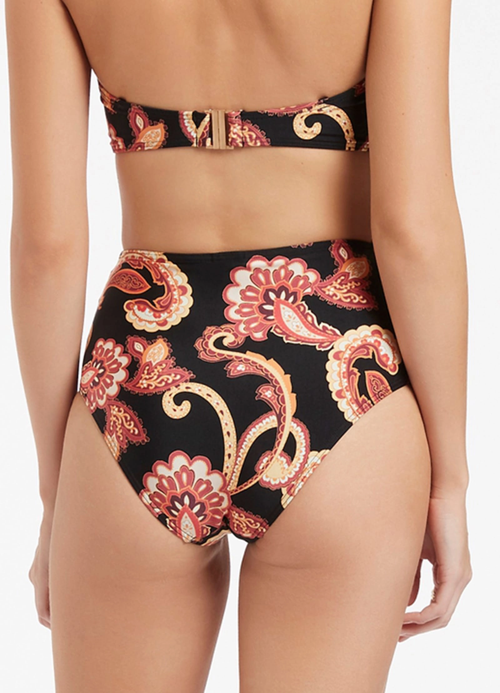 Silk Road High Waist Bikini Bottom - Black