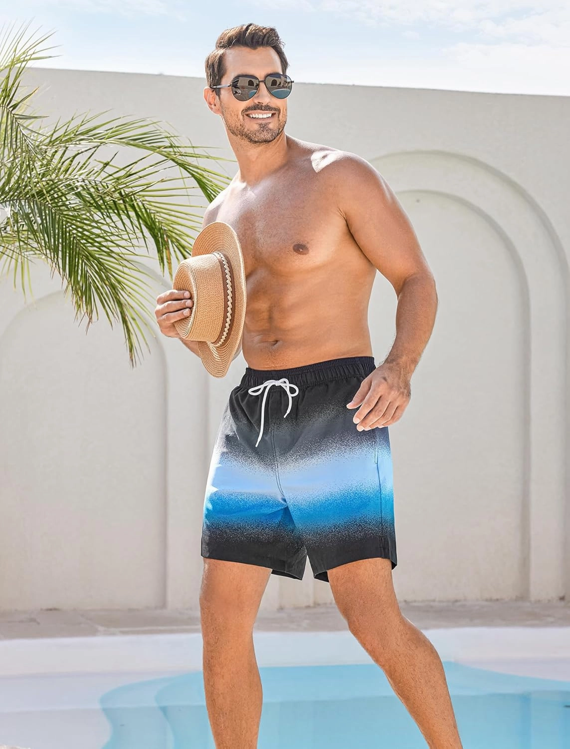 SILKWORLD Men Swim Trunks 6 Inch Quick Dry Swimming Shorts 2 in 1 Summer Swimwear Bathing Suits with Zipper Pockets