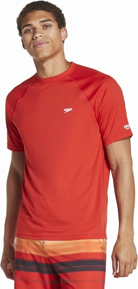 Speedo Men's Uv Swim Shirt Short Sleeve Regular Fit Solid