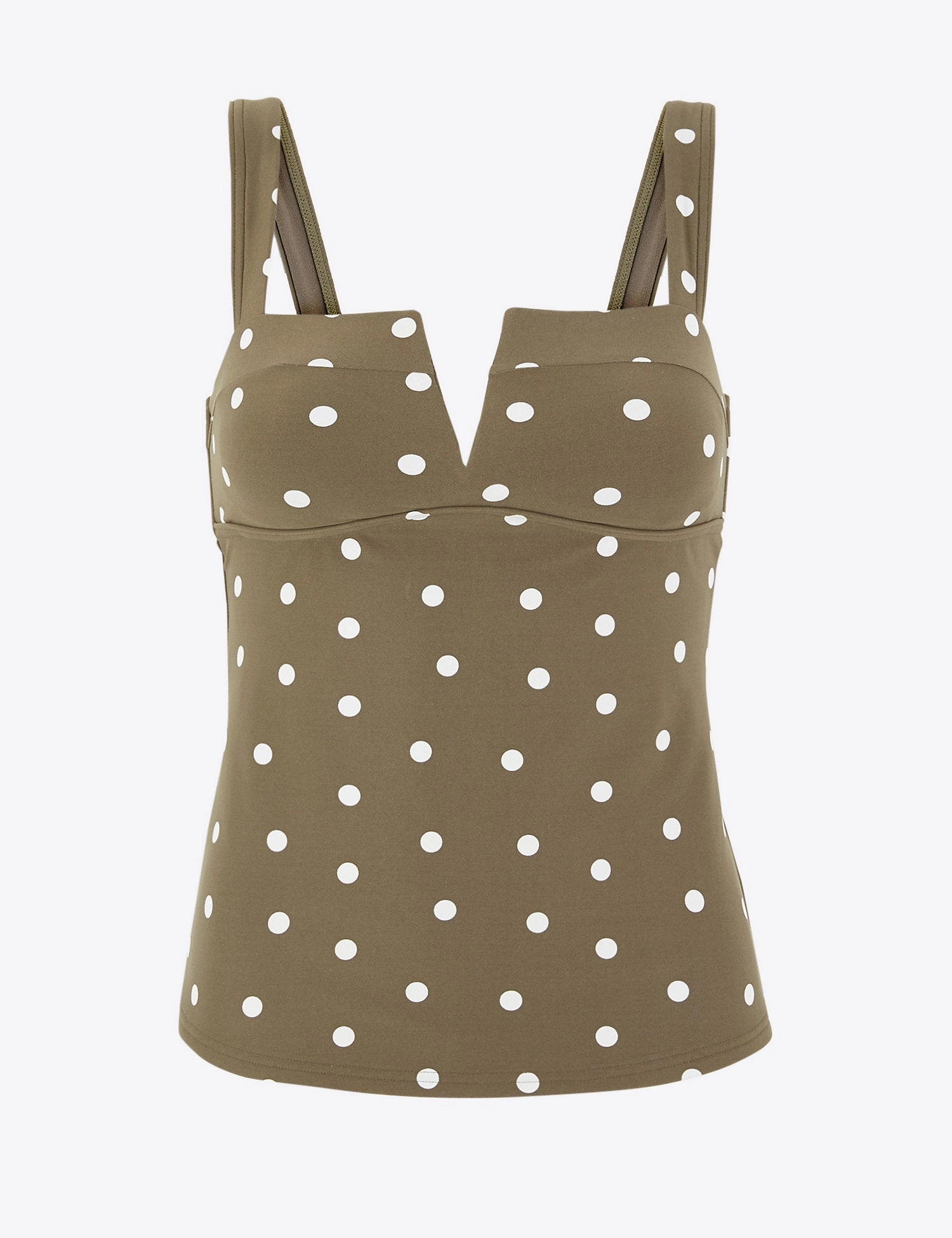 Spot Print V Wire Tankini Top