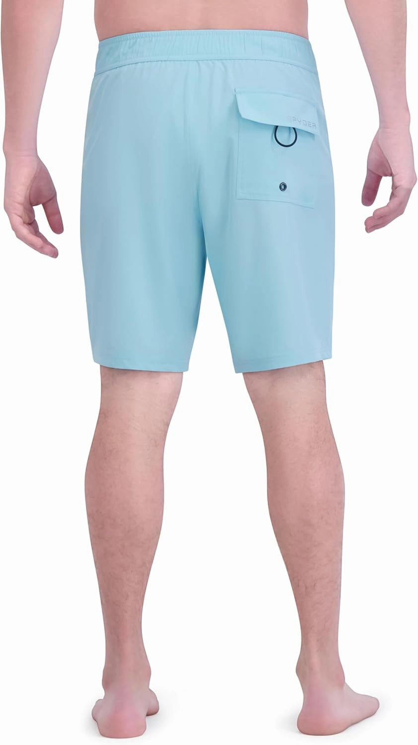 Spyder Men's Swim Trunks, Stretch, Quick-Dry, 9 Inseam Board Shorts, UPF , Pockets, Brief Liner