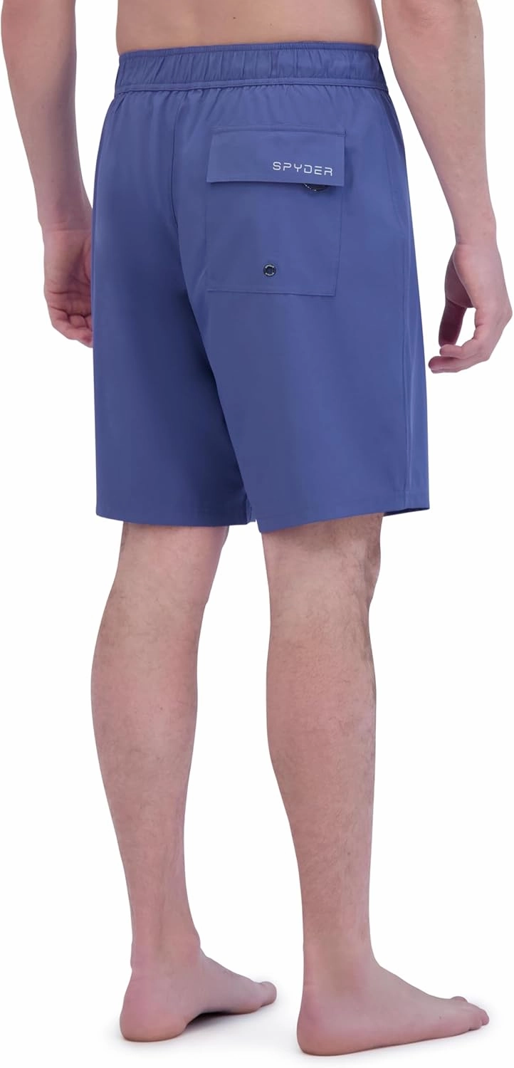 Spyder Men's Swim Trunks, Stretch, Quick-Dry, 9 Inseam Board Shorts, UPF , Pockets, Brief Liner
