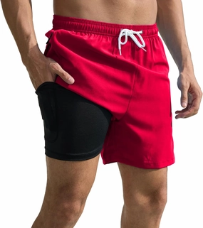 Srnede Mens Swim Trunks Swim Shorts Board Shorts Quick Dry Beach Shorts Swimwear Bathing Suits with Compression Line