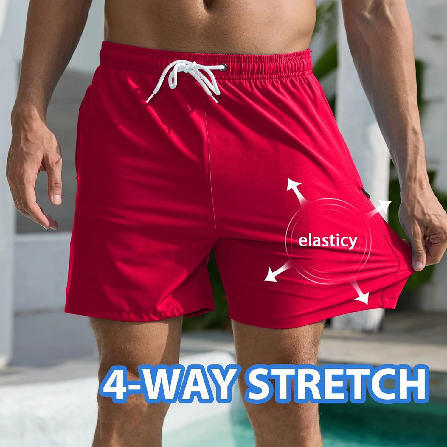 Srnede Mens Swim Trunks Swim Shorts Board Shorts Quick Dry Beach Shorts Swimwear Bathing Suits with Compression Line