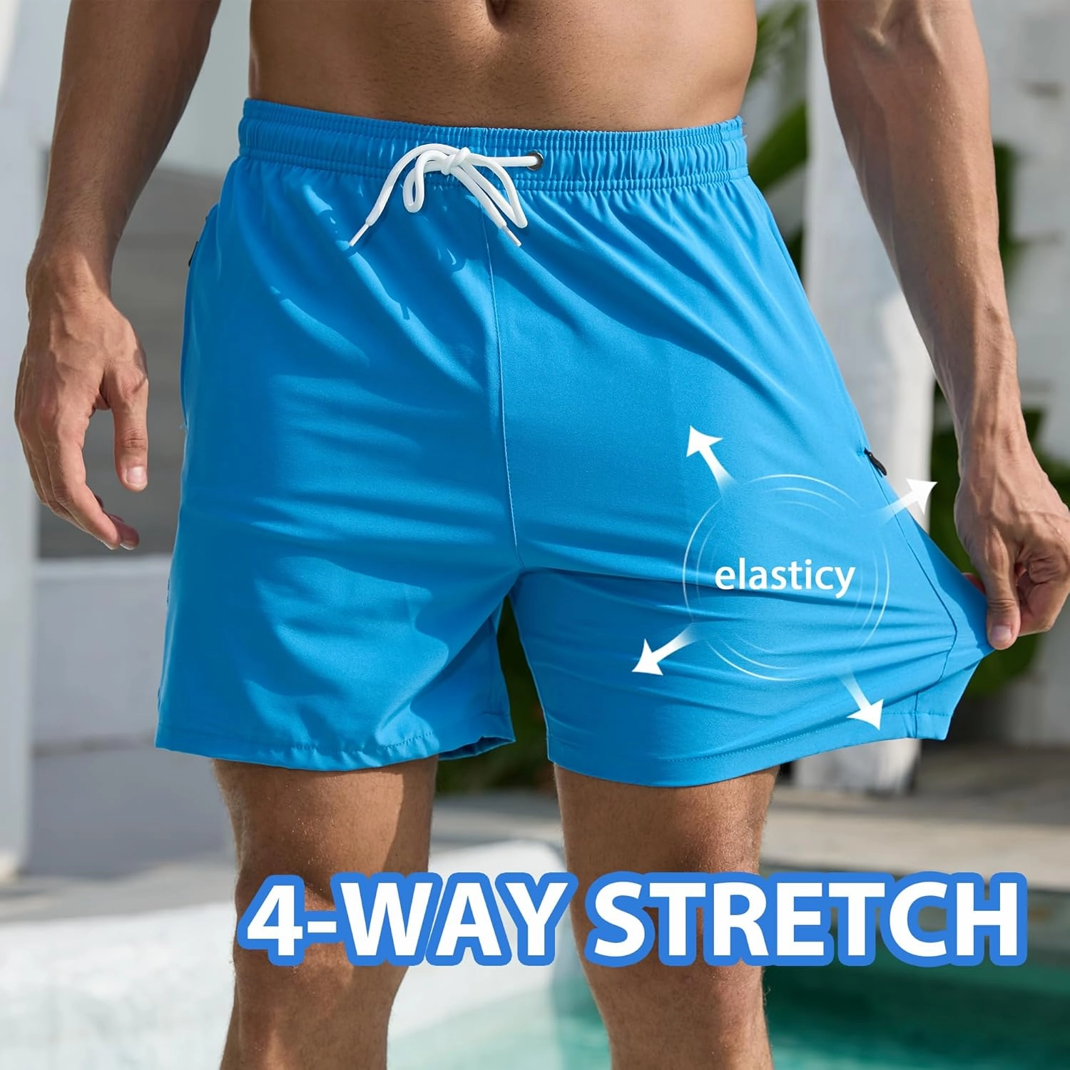 Srnede Mens Swim Trunks Swim Shorts Board Shorts Quick Dry Beach Shorts Swimwear Bathing Suits with Compression Line