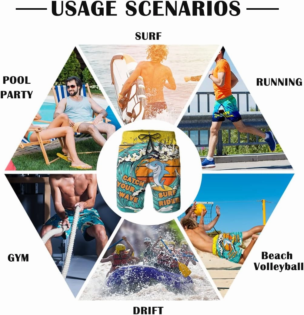 Stop Looking at My Cock Men's Swim Trunks, Funny Quick Dry Beach Board Shorts with Mesh Lining and Pockets