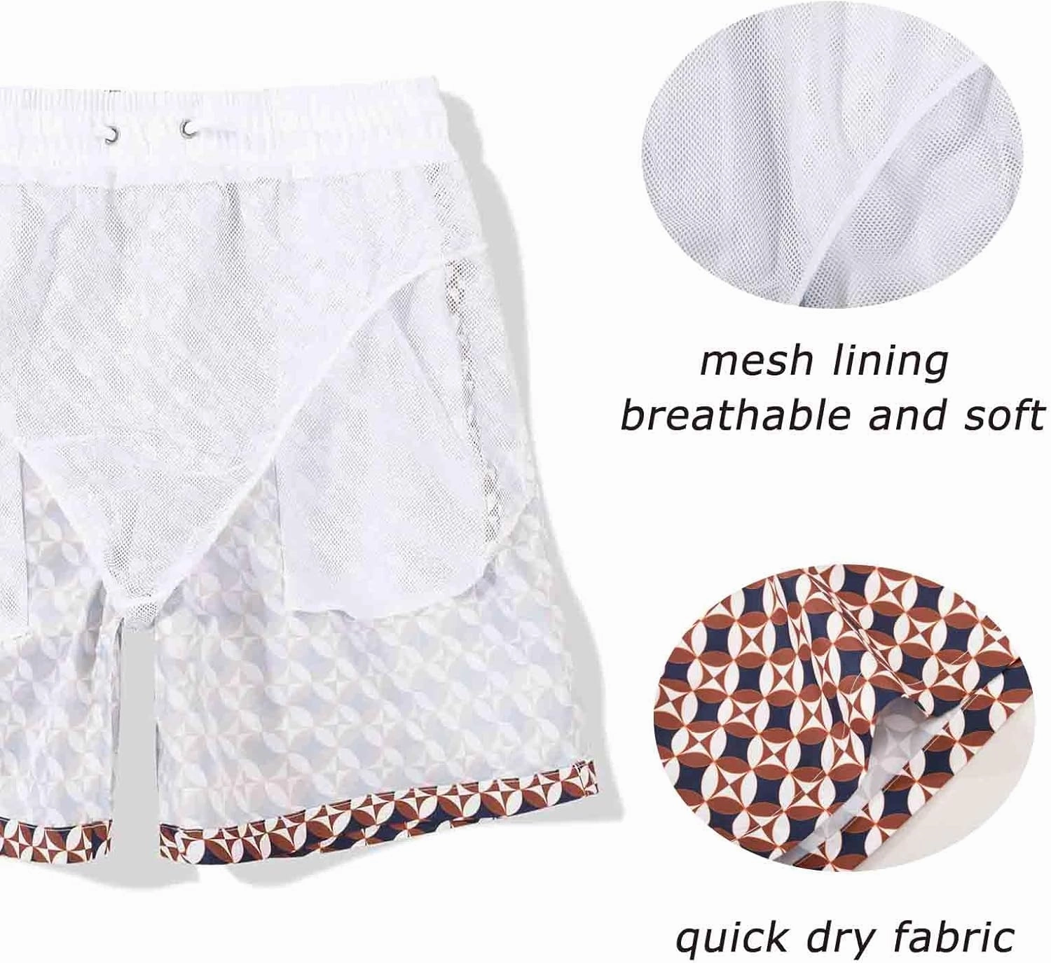 SUNDAY ROSE 3 Pack Mens Swim Trunks with Mesh Lining Quick Dry Swim Shorts Bathing Suit for Men